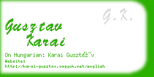 gusztav karai business card